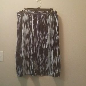 Faded Glory Mid-Calf Blue/White Skirt